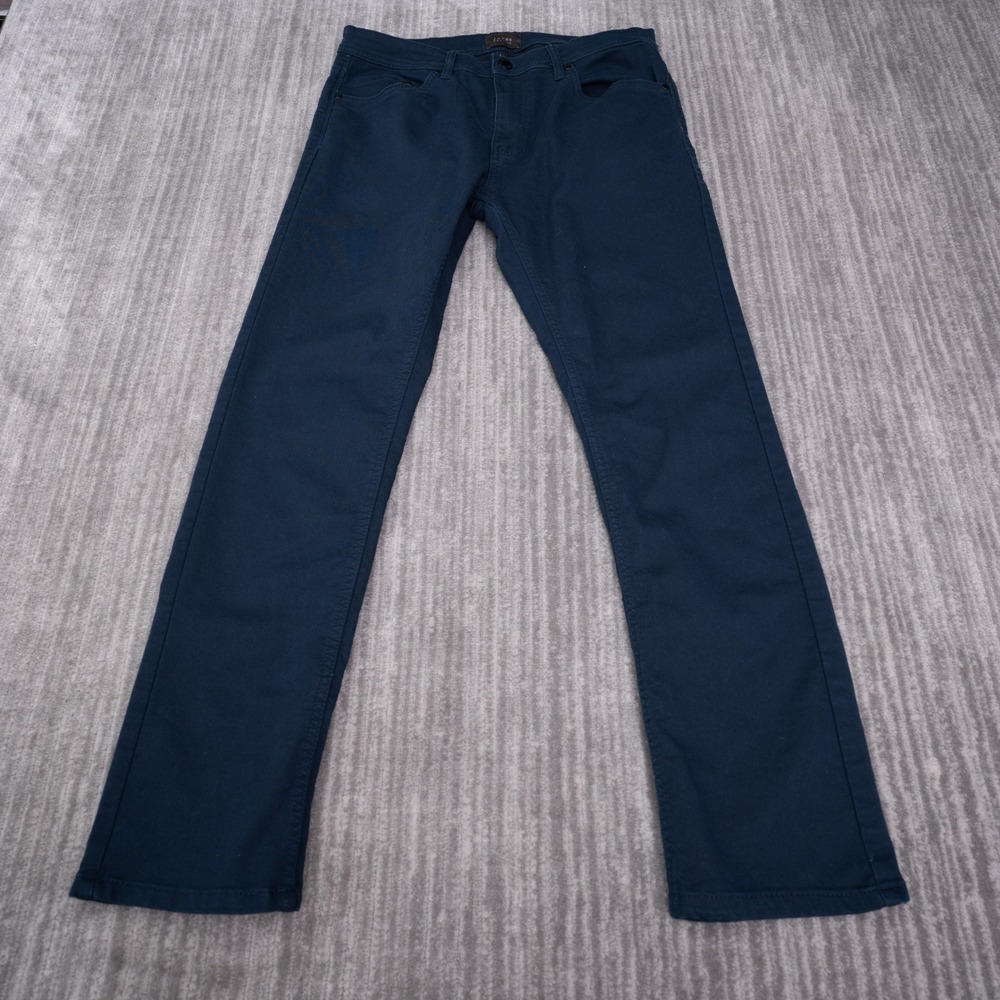 Jachs New York Chino Pants Mens 34x32(30) Navy Blue Stretch Straight Twill